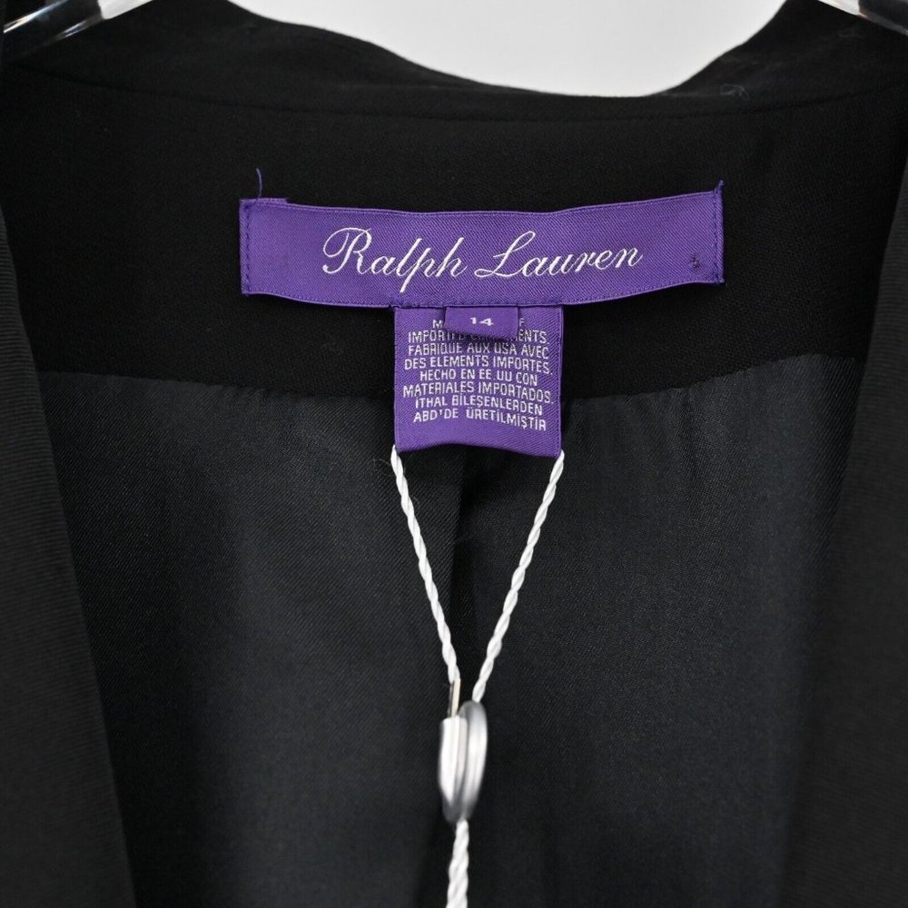 NEW RALPH LAUREN Purple Label Womens Black Wool Blazer Jacket Size 14 MSRP $2690 - Picture 9 of 10